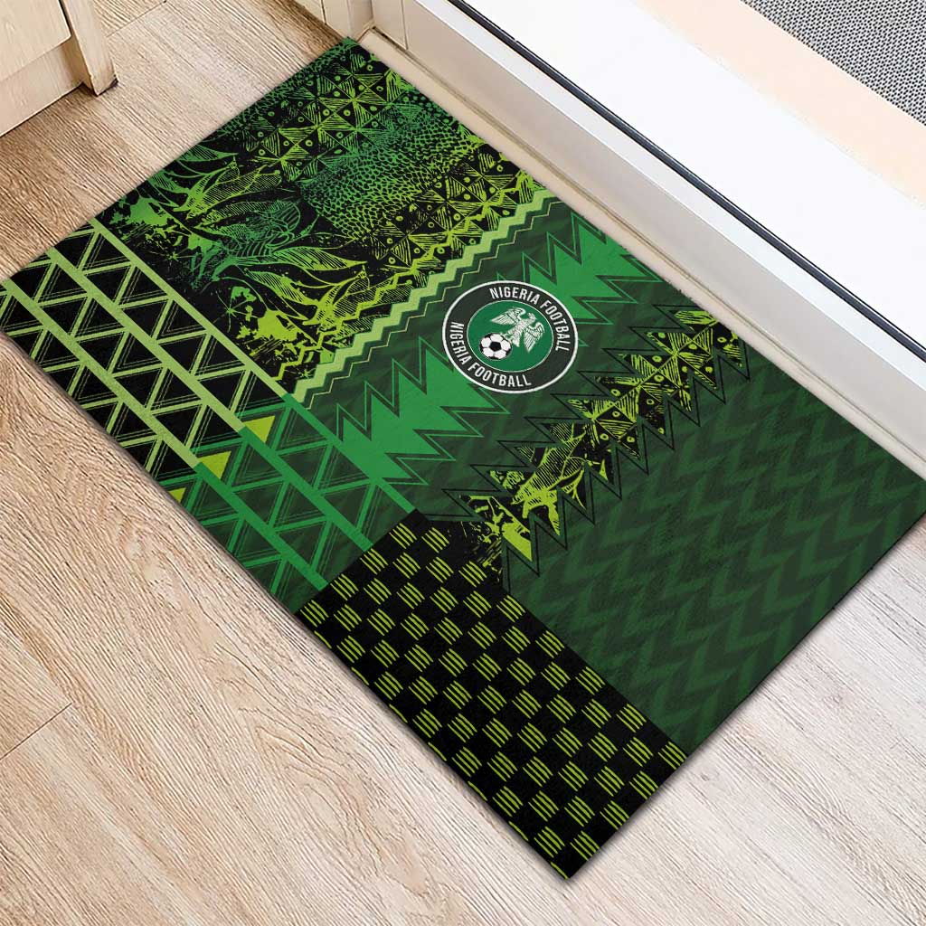 Nigeria Football Rubber Doormat The Naija-Tribal Sporty Style - Wonder Print Shop