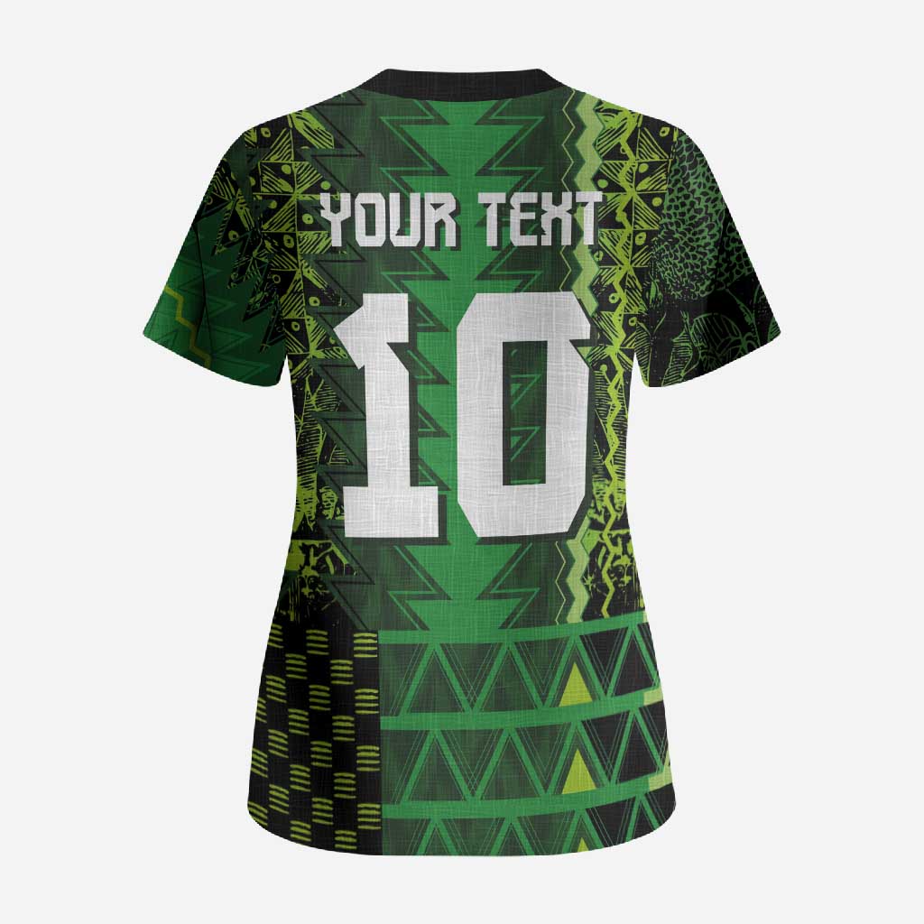 Custom Nigeria Football Scrub Top The Naija-Tribal Sporty Style - Wonder Print Shop