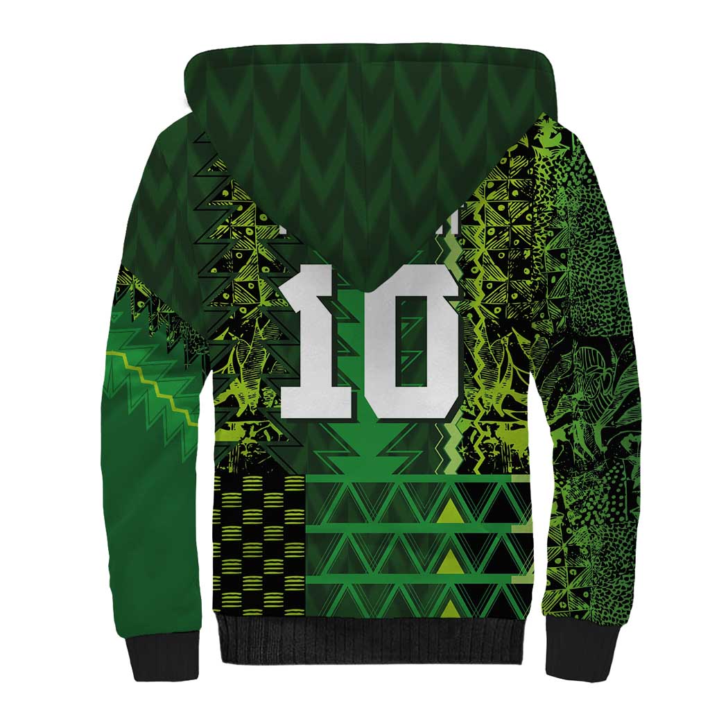 Custom Nigeria Football Sherpa Hoodie The Naija-Tribal Sporty Style - Wonder Print Shop