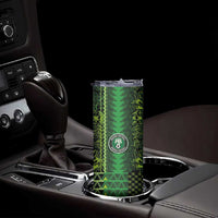 Custom Nigeria Football Skinny Tumbler The Naija-Tribal Sporty Style - Wonder Print Shop