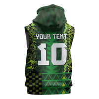 Custom Nigeria Football Sleeveless Hoodie The Naija-Tribal Sporty Style - Wonder Print Shop