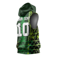 Custom Nigeria Football Sleeveless Hoodie The Naija-Tribal Sporty Style - Wonder Print Shop