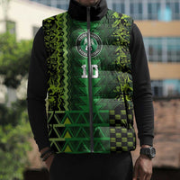 Custom Nigeria Football Sleeveless Puffer Jacket The Naija-Tribal Sporty Style - Wonder Print Shop
