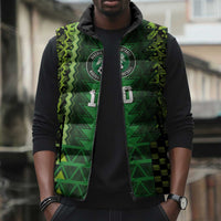 Custom Nigeria Football Sleeveless Puffer Jacket The Naija-Tribal Sporty Style - Wonder Print Shop