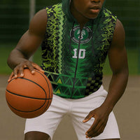 Custom Nigeria Football Sleeveless Zip Hoodie The Naija-Tribal Sporty Style - Wonder Print Shop