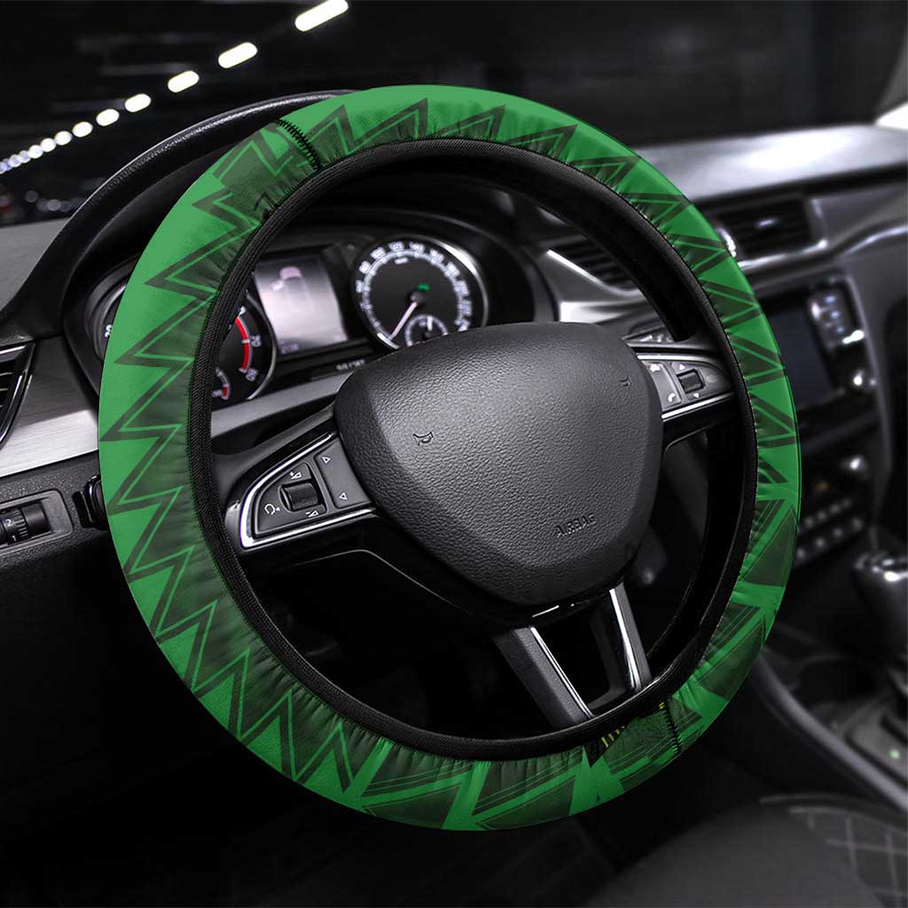 Nigeria Football Steering Wheel Cover The Naija-Tribal Sporty Style - Wonder Print Shop