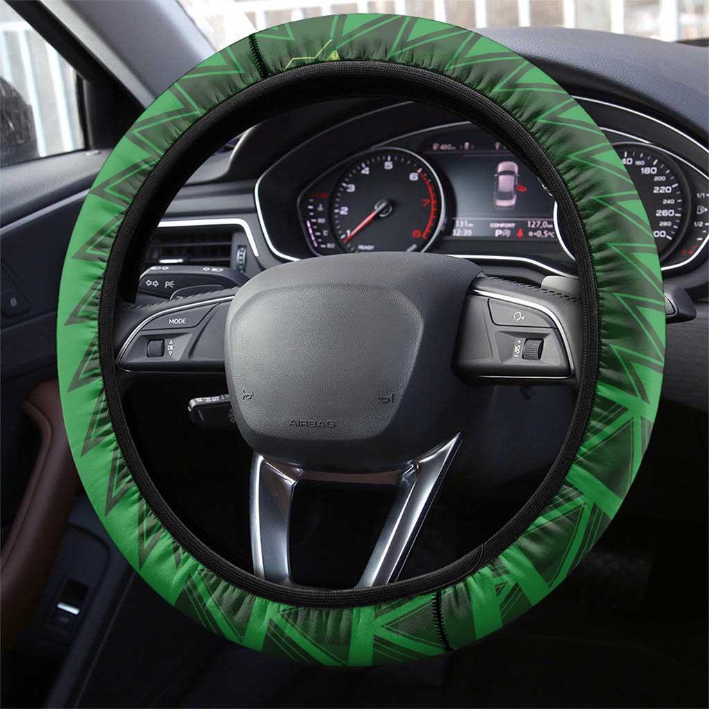 Nigeria Football Steering Wheel Cover The Naija-Tribal Sporty Style - Wonder Print Shop