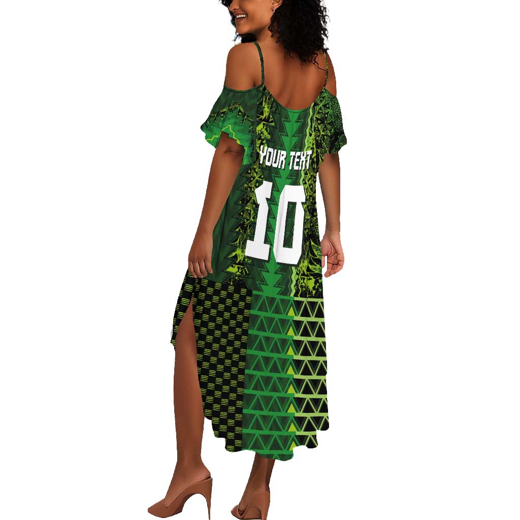Custom Nigeria Football Summer Maxi Dress The Naija-Tribal Sporty Style - Wonder Print Shop