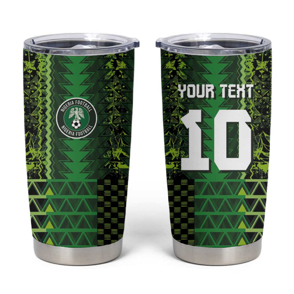 Custom Nigeria Football Tumbler Cup The Naija-Tribal Sporty Style - Wonder Print Shop