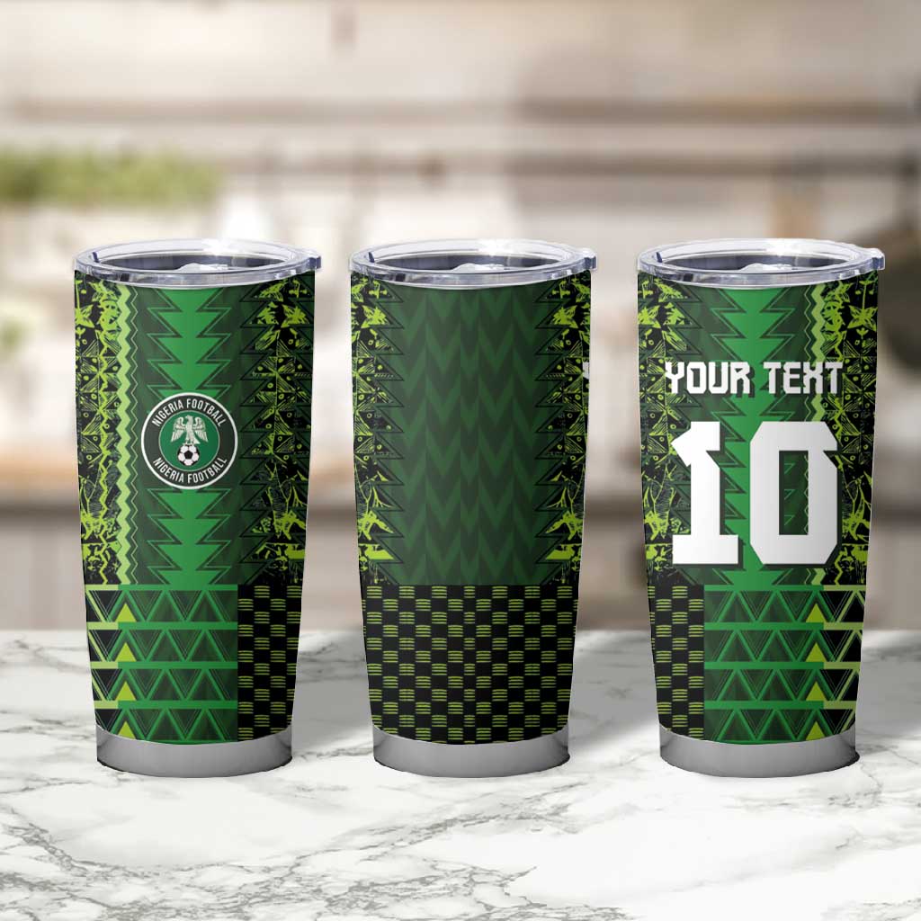 Custom Nigeria Football Tumbler Cup The Naija-Tribal Sporty Style - Wonder Print Shop