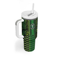 Custom Nigeria Football Tumbler With Handle The Naija-Tribal Sporty Style - Wonder Print Shop