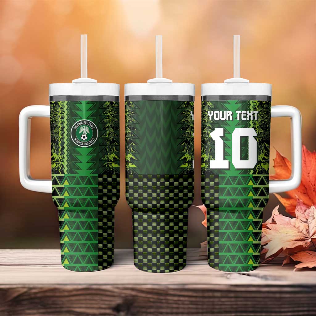 Custom Nigeria Football Tumbler With Handle The Naija-Tribal Sporty Style - Wonder Print Shop