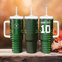 Custom Nigeria Football Tumbler With Handle The Naija-Tribal Sporty Style - Wonder Print Shop