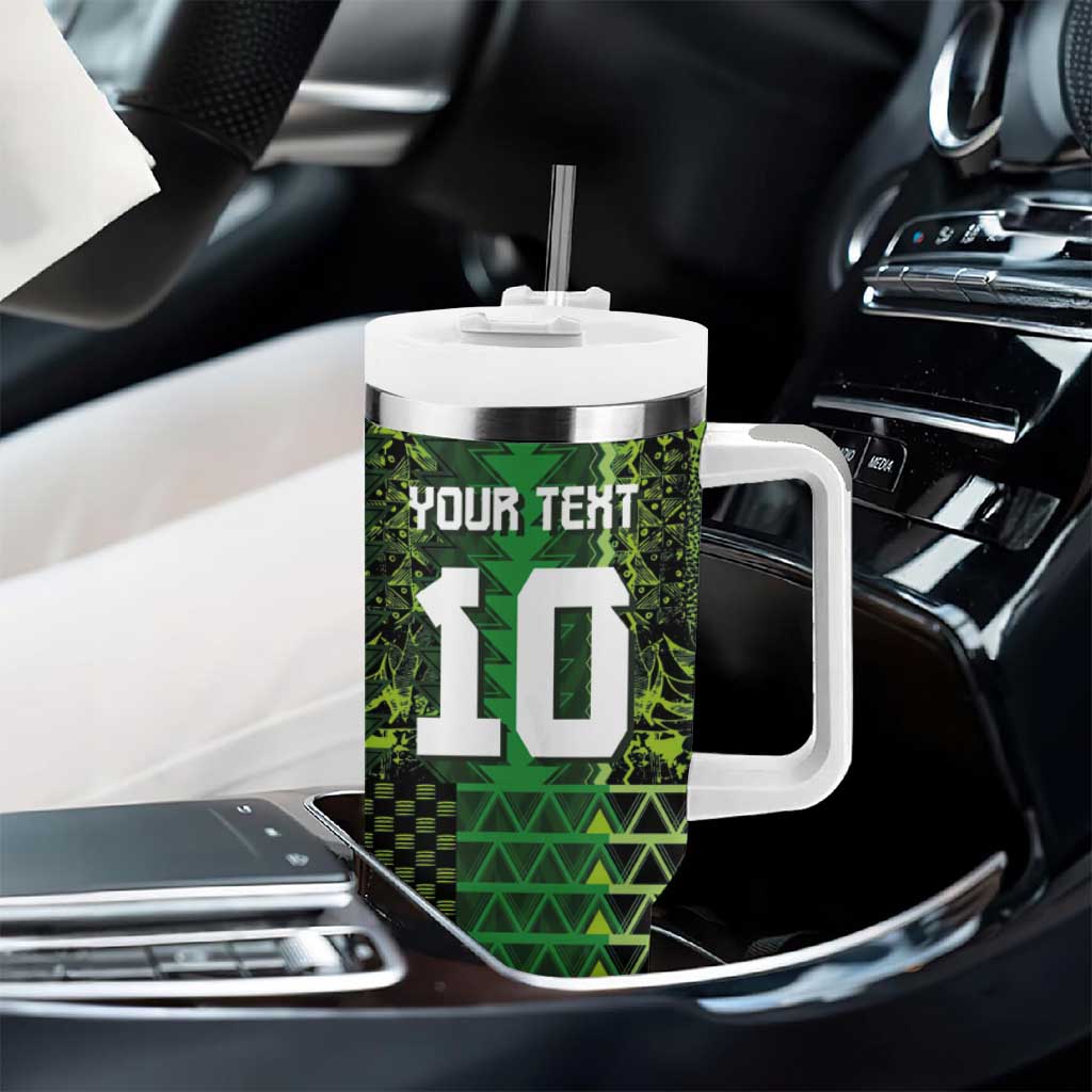 Custom Nigeria Football Tumbler With Handle The Naija-Tribal Sporty Style - Wonder Print Shop