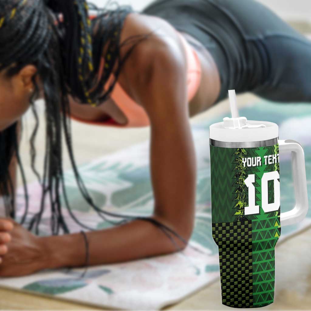 Custom Nigeria Football Tumbler With Handle The Naija-Tribal Sporty Style - Wonder Print Shop