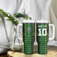 Custom Nigeria Football Tumbler With Handle The Naija-Tribal Sporty Style - Wonder Print Shop