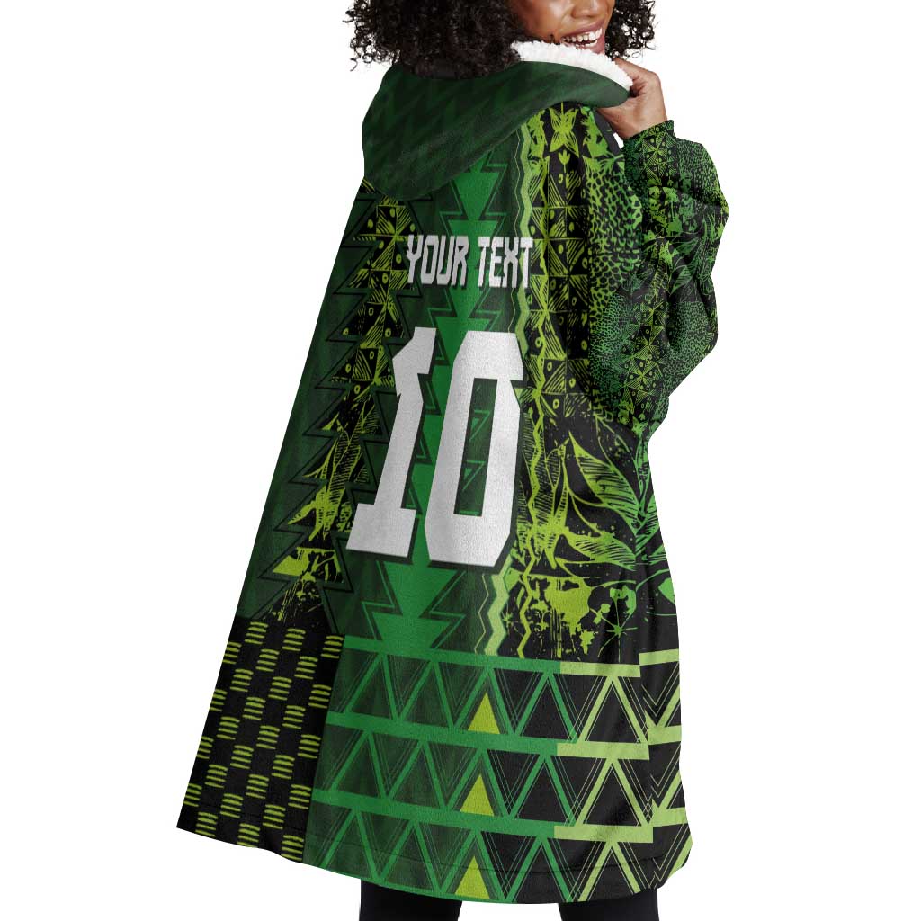 Custom Nigeria Football Wearable Blanket Hoodie The Naija-Tribal Sporty Style - Wonder Print Shop