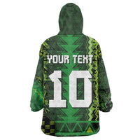 Custom Nigeria Football Wearable Blanket Hoodie The Naija-Tribal Sporty Style - Wonder Print Shop