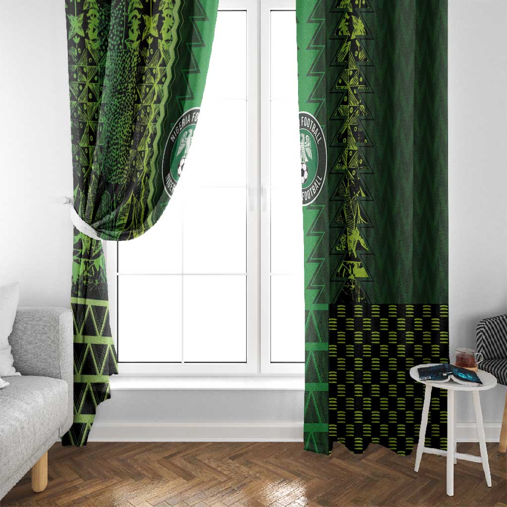 Nigeria Football Window Curtain The Naija-Tribal Sporty Style - Wonder Print Shop