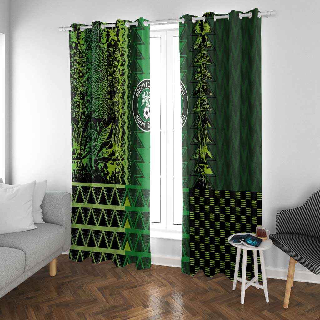 Nigeria Football Window Curtain The Naija-Tribal Sporty Style - Wonder Print Shop