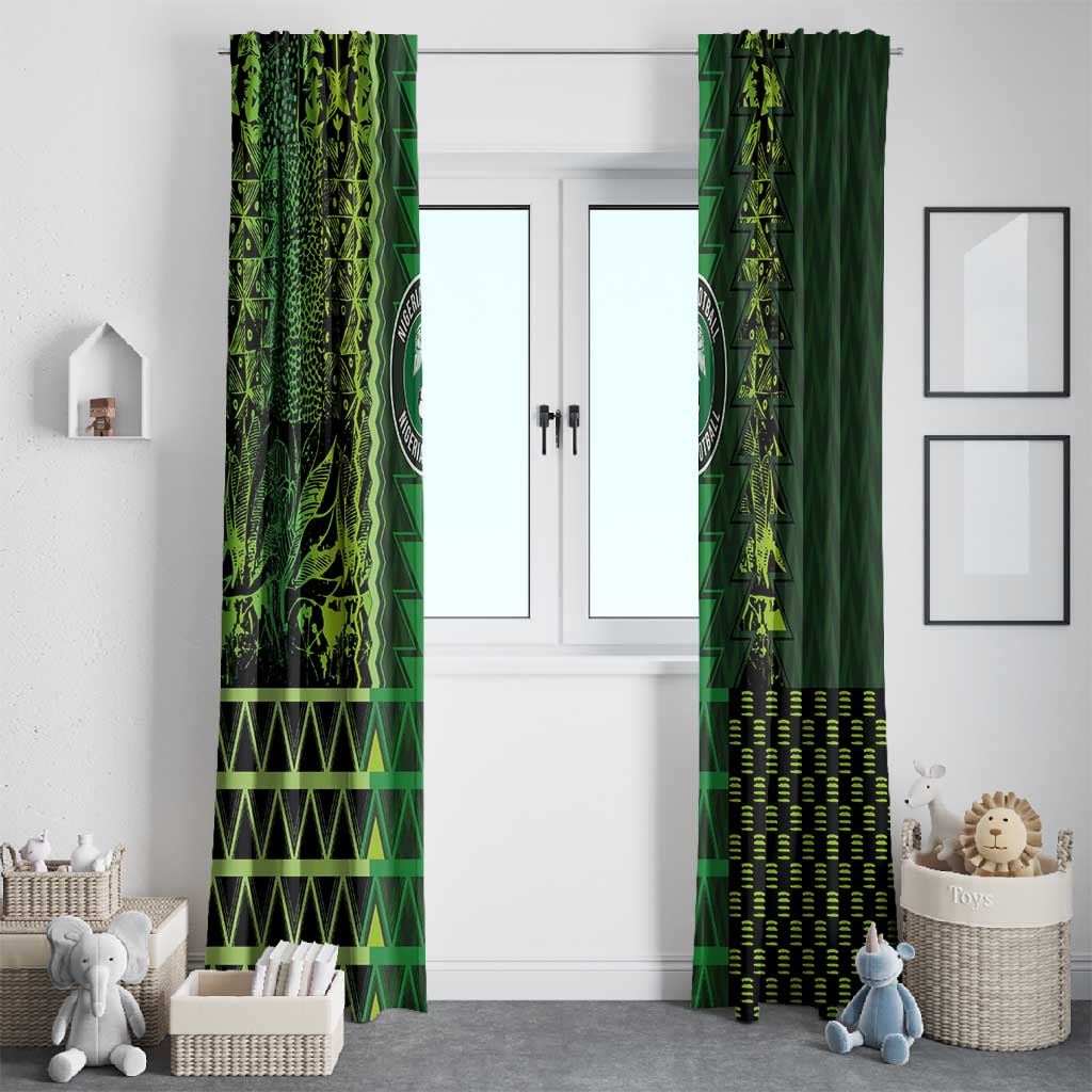 Nigeria Football Window Curtain The Naija-Tribal Sporty Style - Wonder Print Shop