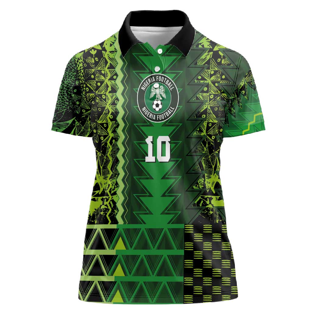 Custom Nigeria Football Women Polo Shirt The Naija-Tribal Sporty Style - Wonder Print Shop