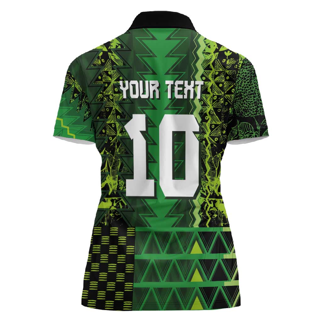 Custom Nigeria Football Women Polo Shirt The Naija-Tribal Sporty Style - Wonder Print Shop