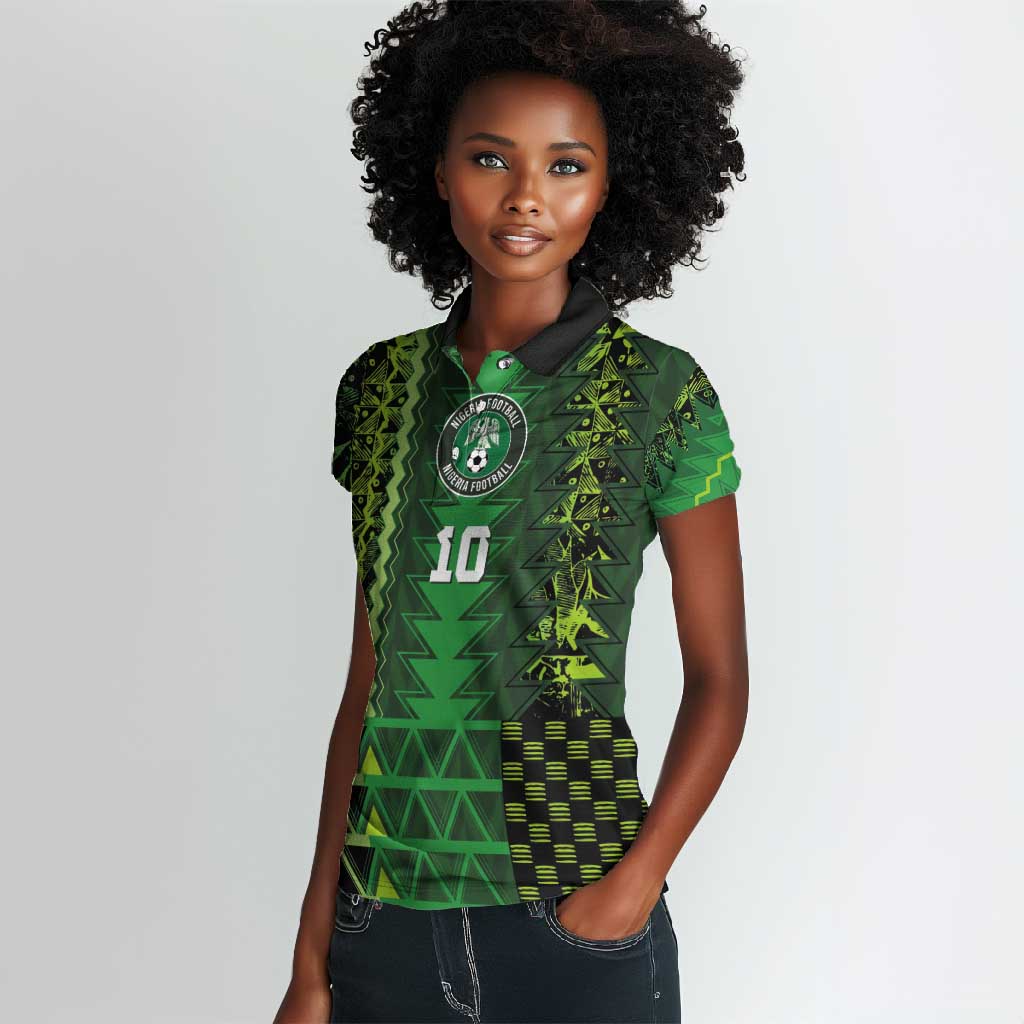Custom Nigeria Football Women Polo Shirt The Naija-Tribal Sporty Style - Wonder Print Shop
