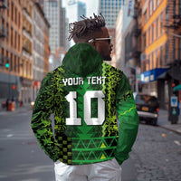 Custom Nigeria Football Zip Hoodie The Naija-Tribal Sporty Style - Wonder Print Shop