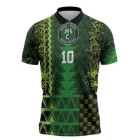 Custom Nigeria Football Zipper Polo Shirt The Naija-Tribal Sporty Style - Wonder Print Shop