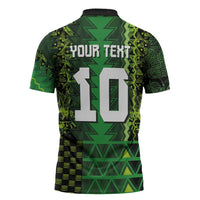 Custom Nigeria Football Zipper Polo Shirt The Naija-Tribal Sporty Style - Wonder Print Shop
