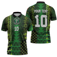 Custom Nigeria Football Zipper Polo Shirt The Naija-Tribal Sporty Style - Wonder Print Shop
