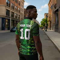 Custom Nigeria Football Zipper Polo Shirt The Naija-Tribal Sporty Style - Wonder Print Shop