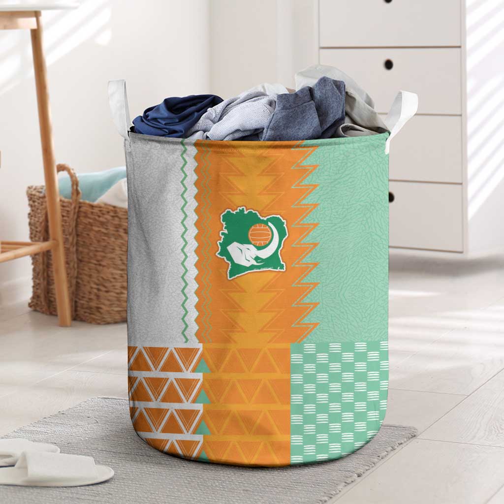 Ivory Coast Football Laundry Basket Côte d'Ivoire-Tribal Sporty Style - Wonder Print Shop