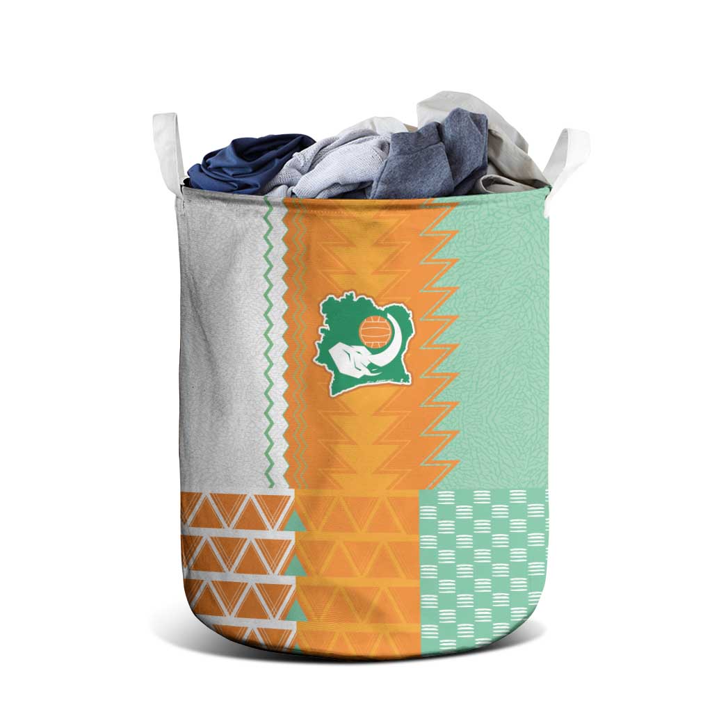 Ivory Coast Football Laundry Basket Côte d'Ivoire-Tribal Sporty Style - Wonder Print Shop