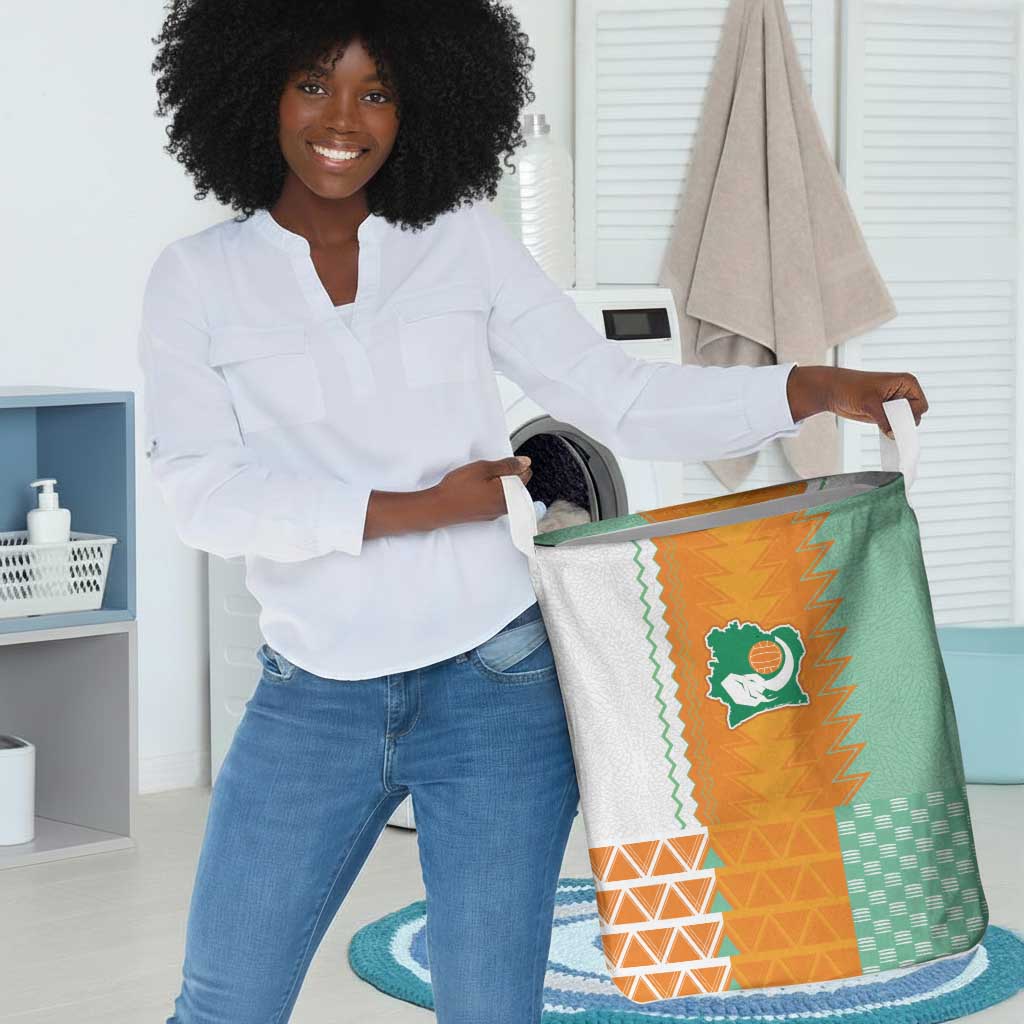 Ivory Coast Football Laundry Basket Côte d'Ivoire-Tribal Sporty Style - Wonder Print Shop