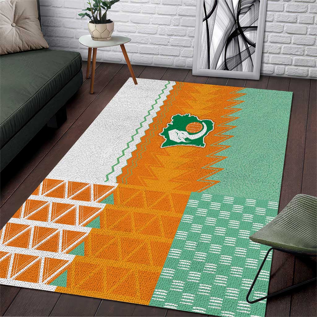 Ivory Coast Football Area Rug Côte d'Ivoire-Tribal Sporty Style - Wonder Print Shop