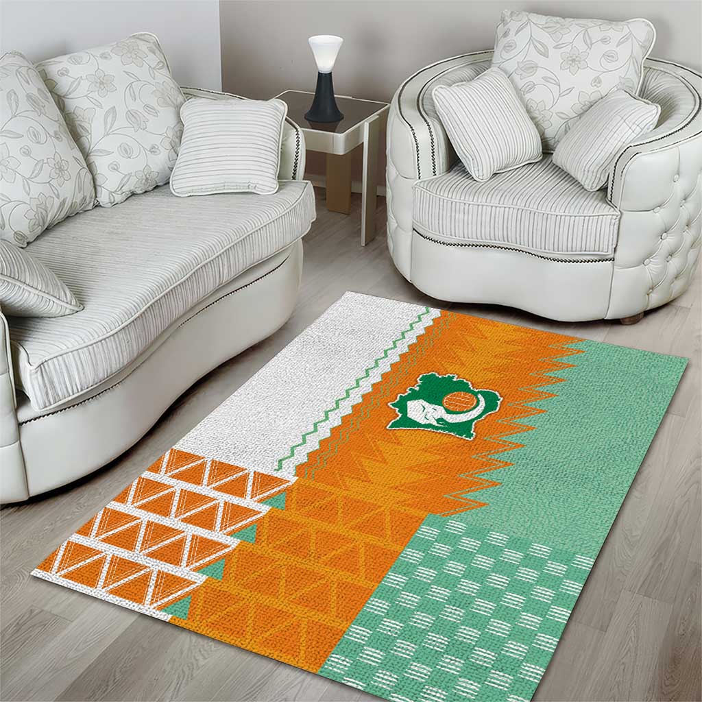 Ivory Coast Football Area Rug Côte d'Ivoire-Tribal Sporty Style - Wonder Print Shop