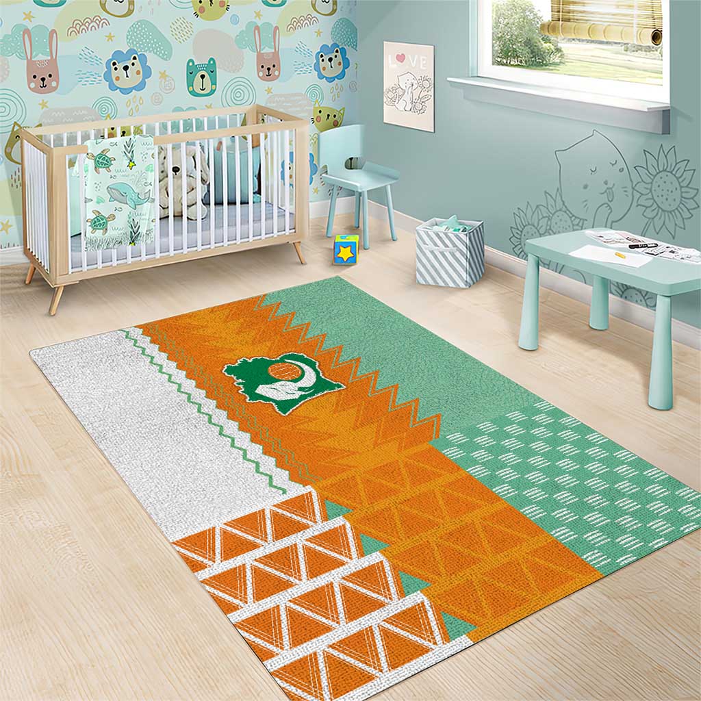 Ivory Coast Football Area Rug Côte d'Ivoire-Tribal Sporty Style - Wonder Print Shop