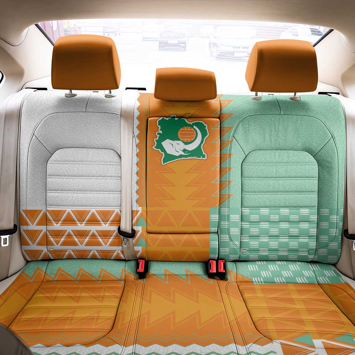 Ivory Coast Football Back Car Seat Cover Côte d'Ivoire-Tribal Sporty Style - Wonder Print Shop