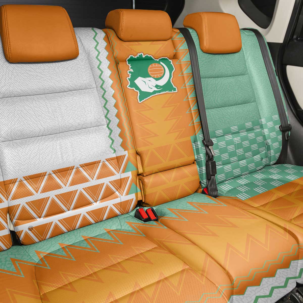 Ivory Coast Football Back Car Seat Cover Côte d'Ivoire-Tribal Sporty Style - Wonder Print Shop