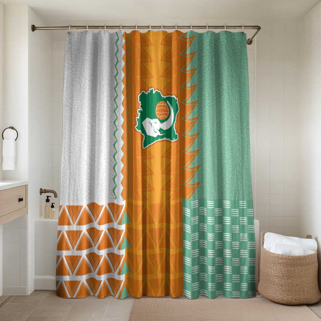 Ivory Coast Football Bathroom Set Côte d'Ivoire-Tribal Sporty Style - Wonder Print Shop
