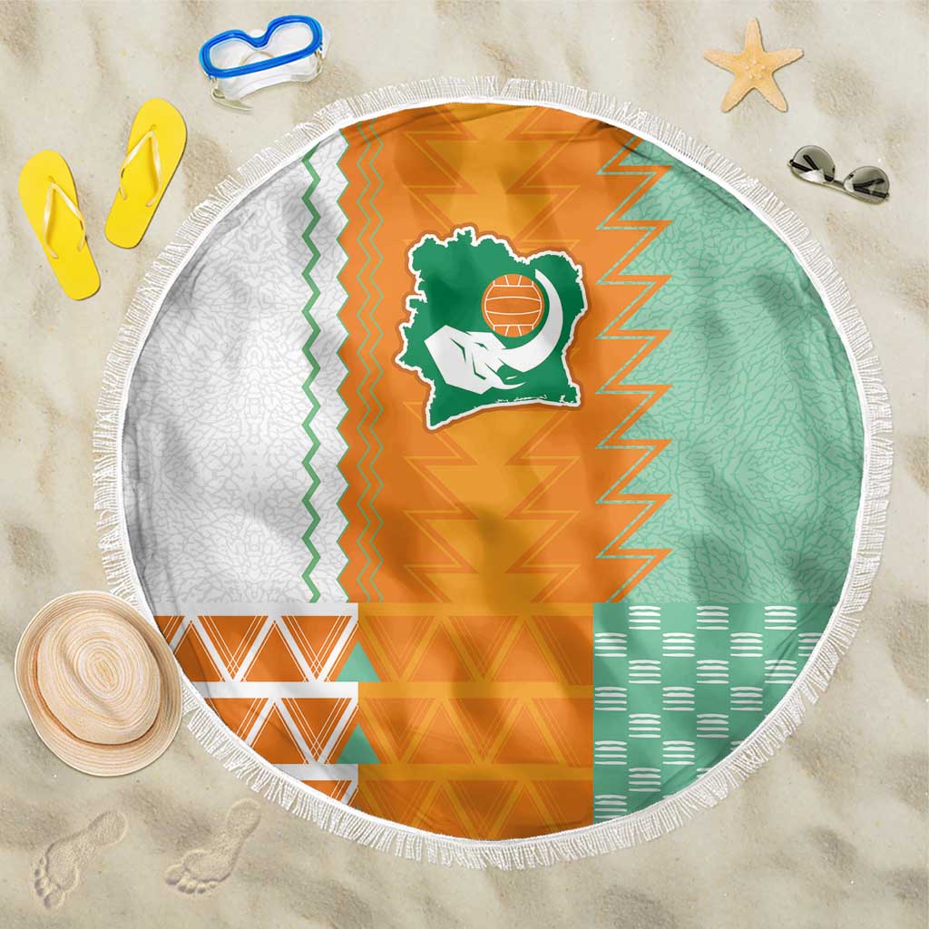 Ivory Coast Football Beach Blanket Côte d'Ivoire-Tribal Sporty Style - Wonder Print Shop