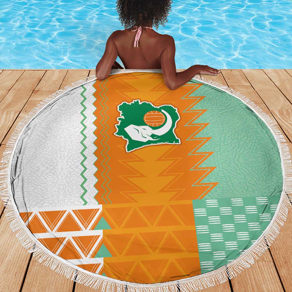 Ivory Coast Football Beach Blanket Côte d'Ivoire-Tribal Sporty Style - Wonder Print Shop