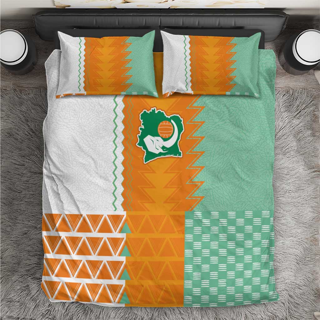 Ivory Coast Football Bedding Set Côte d'Ivoire-Tribal Sporty Style - Wonder Print Shop