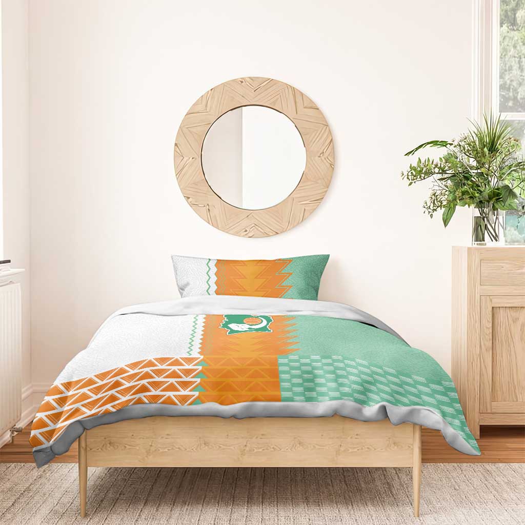 Ivory Coast Football Bedding Set Côte d'Ivoire-Tribal Sporty Style - Wonder Print Shop