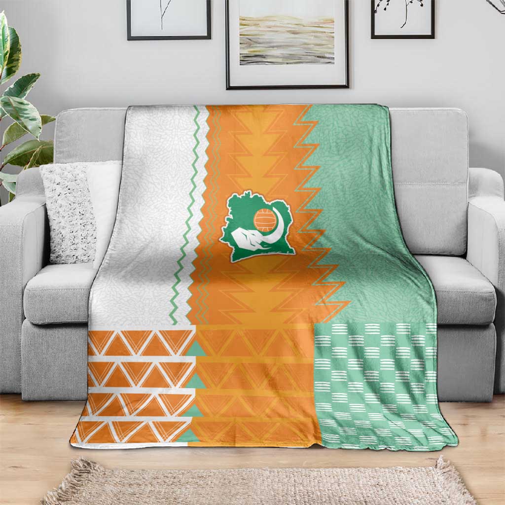 Ivory Coast Football Blanket Côte d'Ivoire-Tribal Sporty Style - Wonder Print Shop