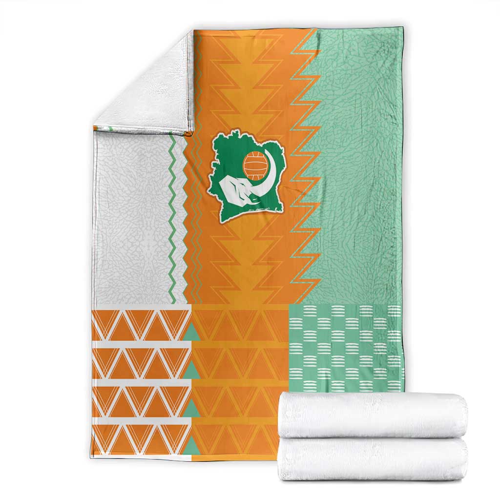Ivory Coast Football Blanket Côte d'Ivoire-Tribal Sporty Style - Wonder Print Shop