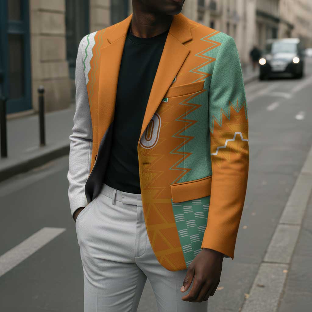 Custom Ivory Coast Football Blazer Côte d'Ivoire-Tribal Sporty Style - Wonder Print Shop