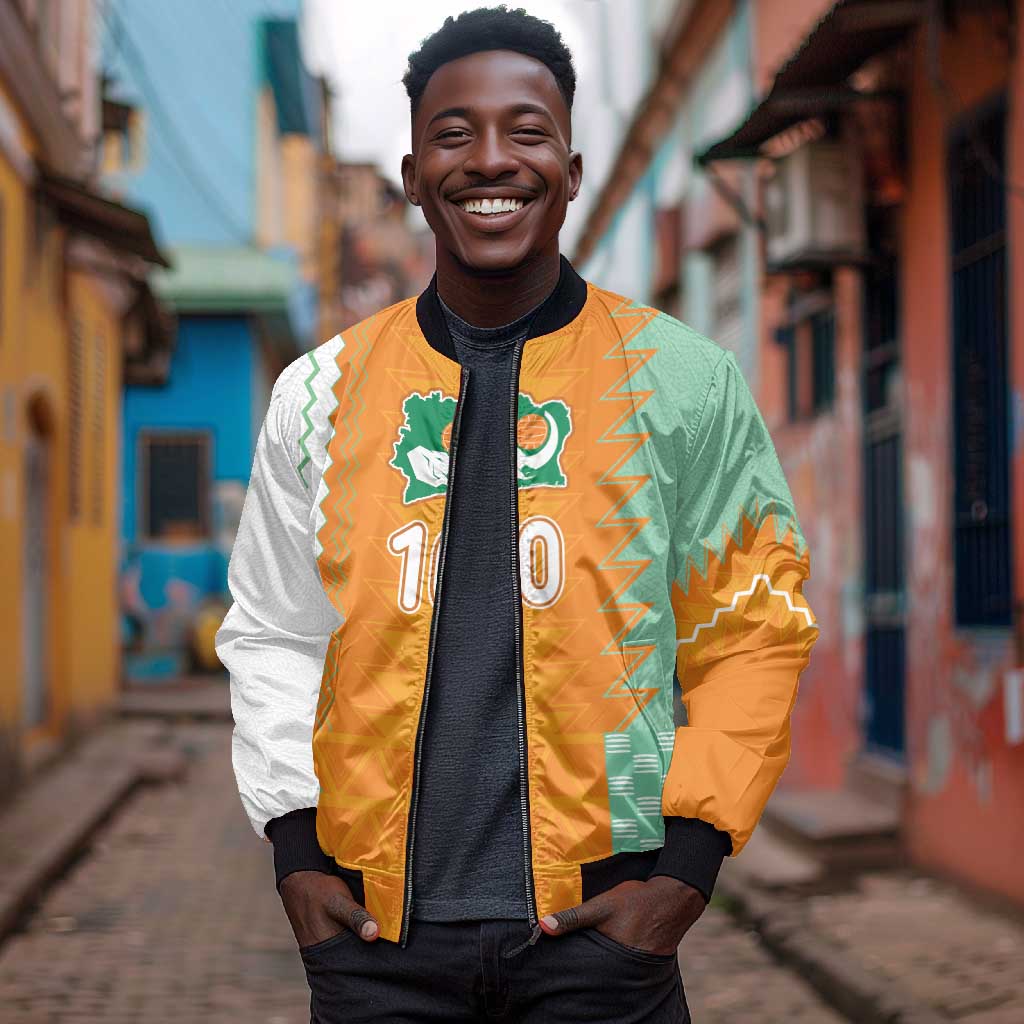 Custom Ivory Coast Football Bomber Jacket Côte d'Ivoire-Tribal Sporty Style - Wonder Print Shop